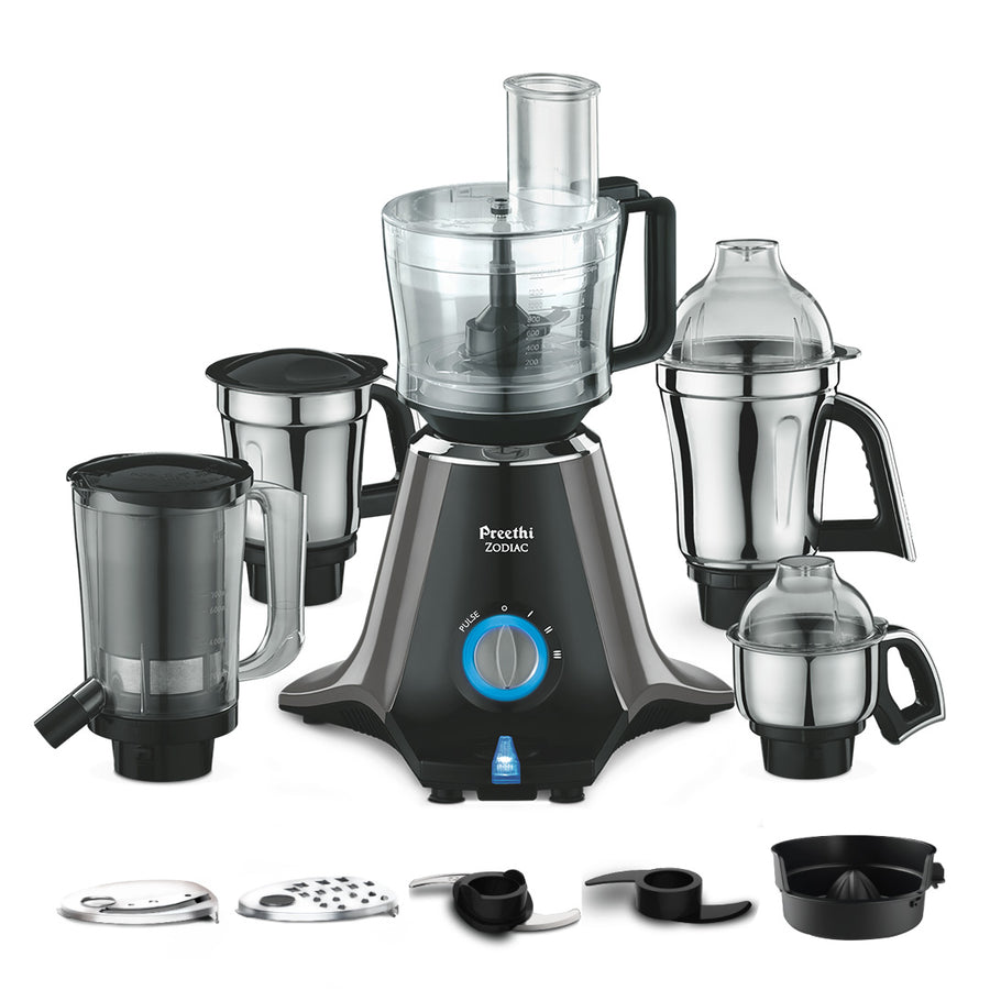 Preethi Zodiac Mixer Grinder - 750W - 4 Jars + Chef Jar