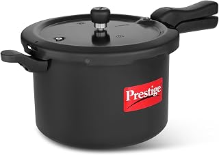 Prestige Svachh Hard Anodised Aluminium Outer Lid Pressure Cooker, 7.5 Litre, Black, 7.5 Liter
