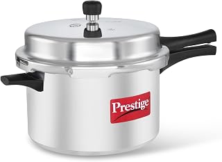 Prestige 8.5 Litre Aluminium Popular Outerlid Pressure Cooker|Virgin Aluminium|Gas Compatible|Controlled Gasket Release System|Metallic Safety Plug|5 years warranty|ISI Certified