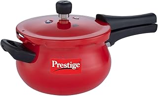 Prestige 3 Litre Deluxe Plus Outerlid Mini Pressure Cooker (Red)| Gas & Induction Compatible|Controlled Gasket release System|Metallic Safety Plug|5 Years Warranty| ISI Certified