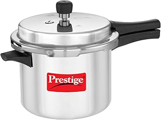 Prestige 5 Litre Aluminium Popular Outerlid Pressure Cooker | Virgin Aluminium| Gas Compatible|Controlled Gasket Release System|5 years warranty|ISI Certified