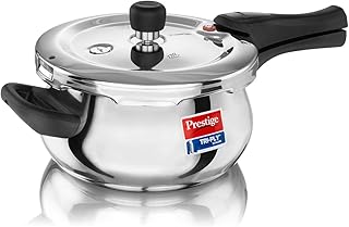Prestige 3 Litre Triply Svachh Handi Outerlid Pressure Cooker|Deep lid for spillage control|Gas & Induction Compatible|Triply body for even heating|Gasket Release System|5 Years warranty|ISI certified