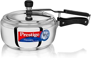 Prestige 3.5L Stainless Steel Nakshatra Alpha Innerlid Pressure Cooker|Triply bottom for even heating|Gas Compatible|Metallic Safety Plug|5 years warranty|ISI Certified