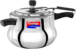 Prestige Stainless Steel Svachh, 20258, 5.5 L, Nakshatra Alpha Svachh Handi, With Deep Lid For Spillage Control, 5.5 Liter,Silver