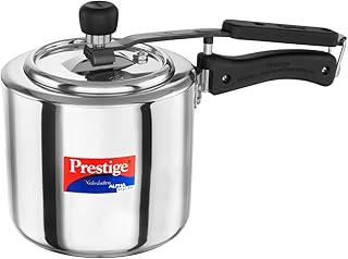 Prestige Svachh, 20245, 3 L, Nakshatra Alpha Straight Wall, With Deep Lid For Spillage Control (Inner Lid, Stainless Steel, Silver), 600 milliliters