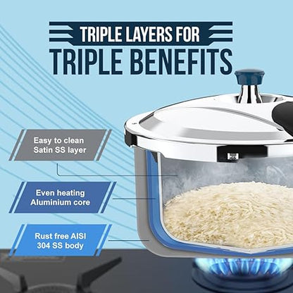ULTRA Duracook Triply Pressure Cooker | 5 Years Warranty