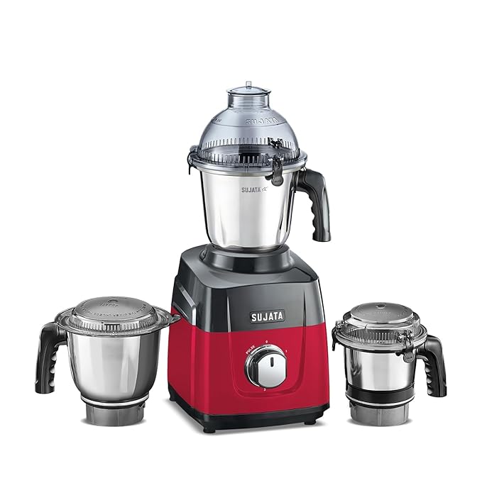 Sujata MG02 Mixer Grinder 1000W | 3 Steel Jars | 24,000 RPM