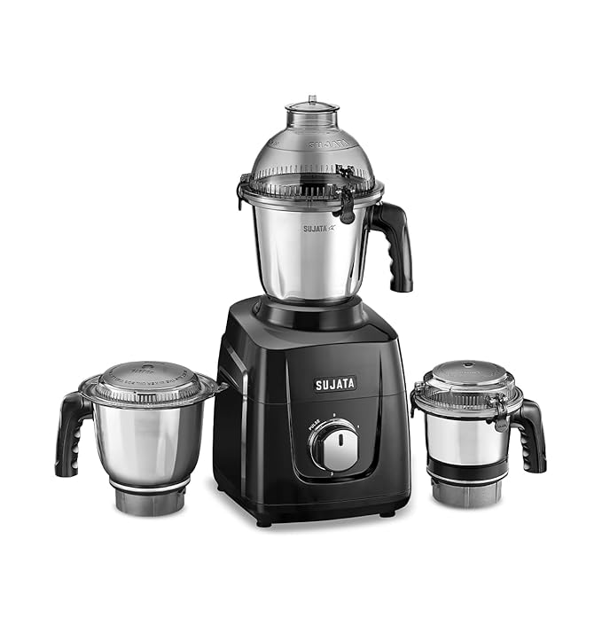 Sujata MG02 Mixer Grinder 1000W | 3 Steel Jars | 24,000 RPM